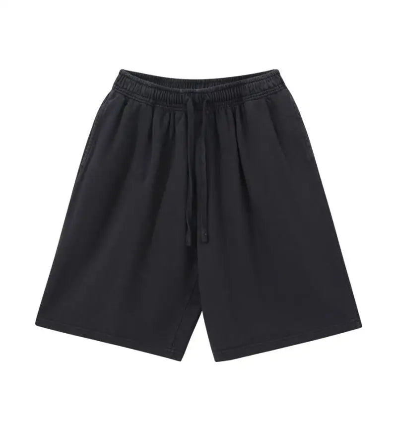12 Colors 100% Cotton Men's and Women's Same Pull Rope High Waist Loose Fashion Casual Oversize Shorts sweatpants