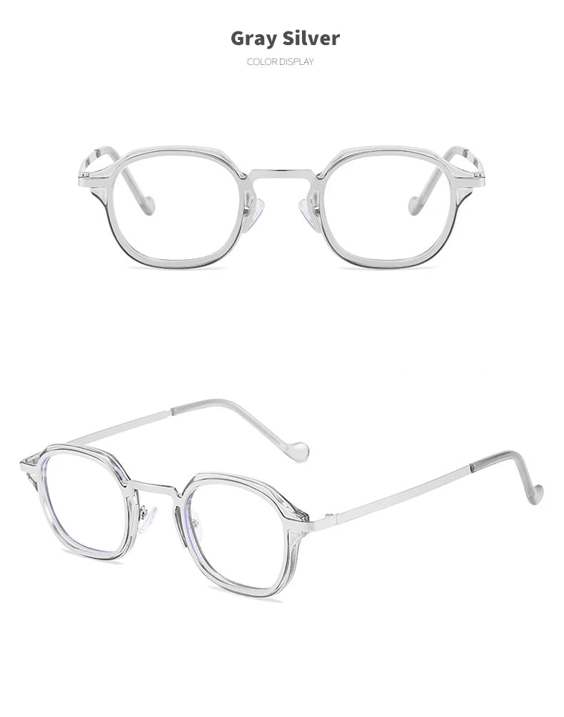Blue Light Computer Glasses Men TR90 Metal Round Frame Myopia Glasses Women Vintage Optical Nearsighted Eyeglasses 0 To -600 BAZAARHUBO