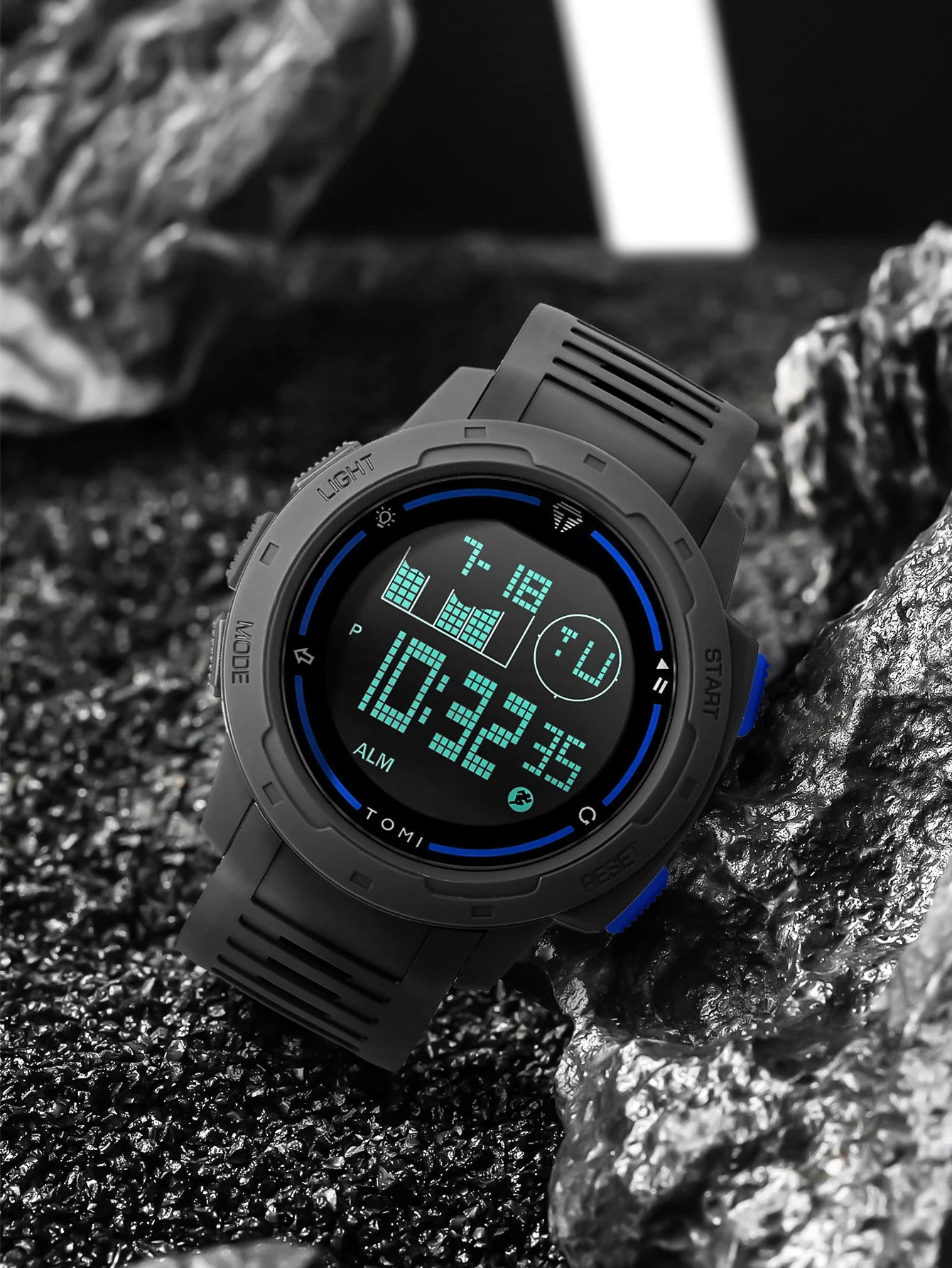 TOMI Sports Watch Digital Watch Multi functional Waterproof Stop Watch Student Sports Electronic Watch Children's Gift