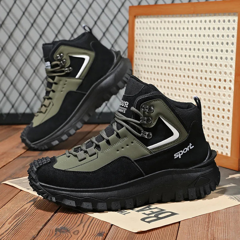 Men's Large Size Versatile Mountain Climbing Anti-slip Wear-resistant Outdoor Casual Trendy Spring Lightweight Dad Shoes