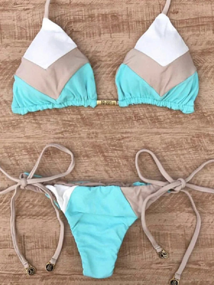 2023 Sexy Bikini Multicolor Swimsuit Women Swimwear Push Up Ribbed Bikini Set Brazilian Bathing Suit Beach Wear Bather Biquini