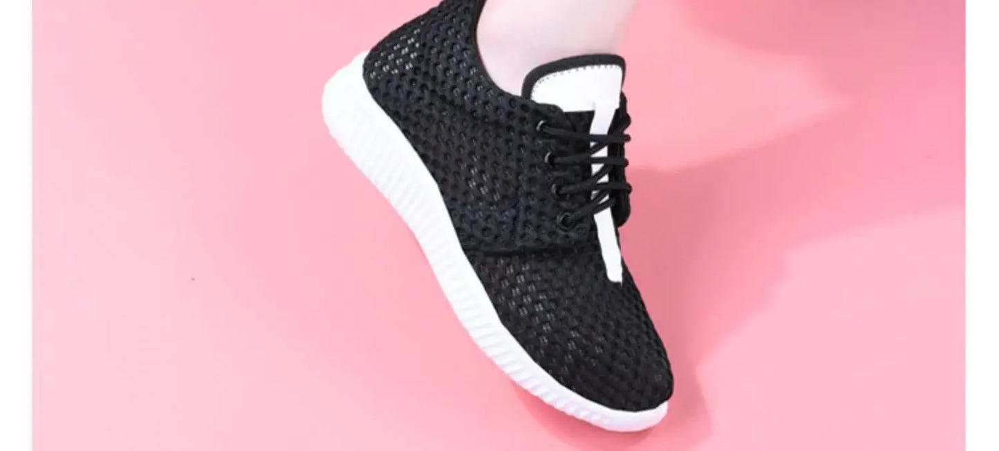 women's summer mesh shoes women's breathable mesh surface casual sports comfort mother's shoes anti slip soft sole  white shoe