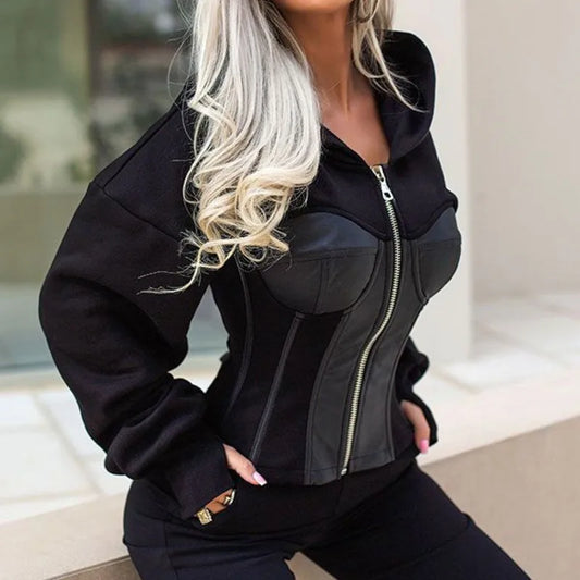 Sports Pants Set Women's Jumpsuits Long Sleeves Contrast Color Hoodies Outerwear& Athletic Pants Two-Piece Sets Sports Suits