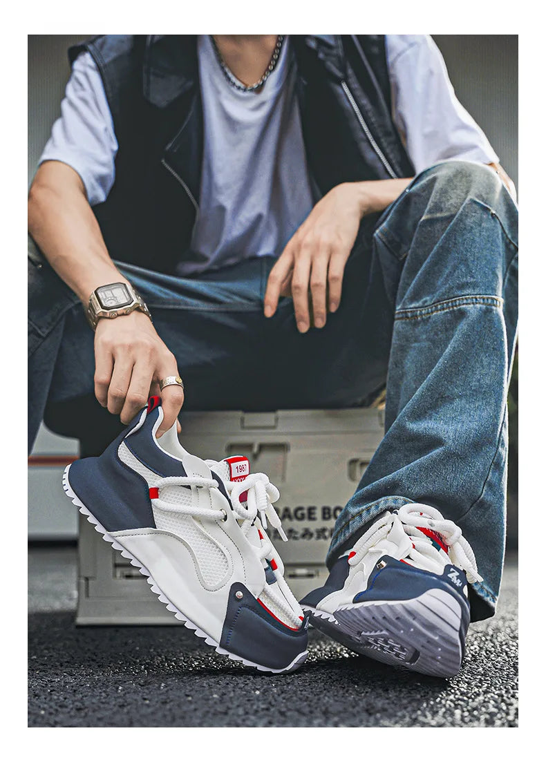 Fashion brand tenis men casual faux leather sneakers male wedged shoes new spring summer breathable trainers man gym run shoes