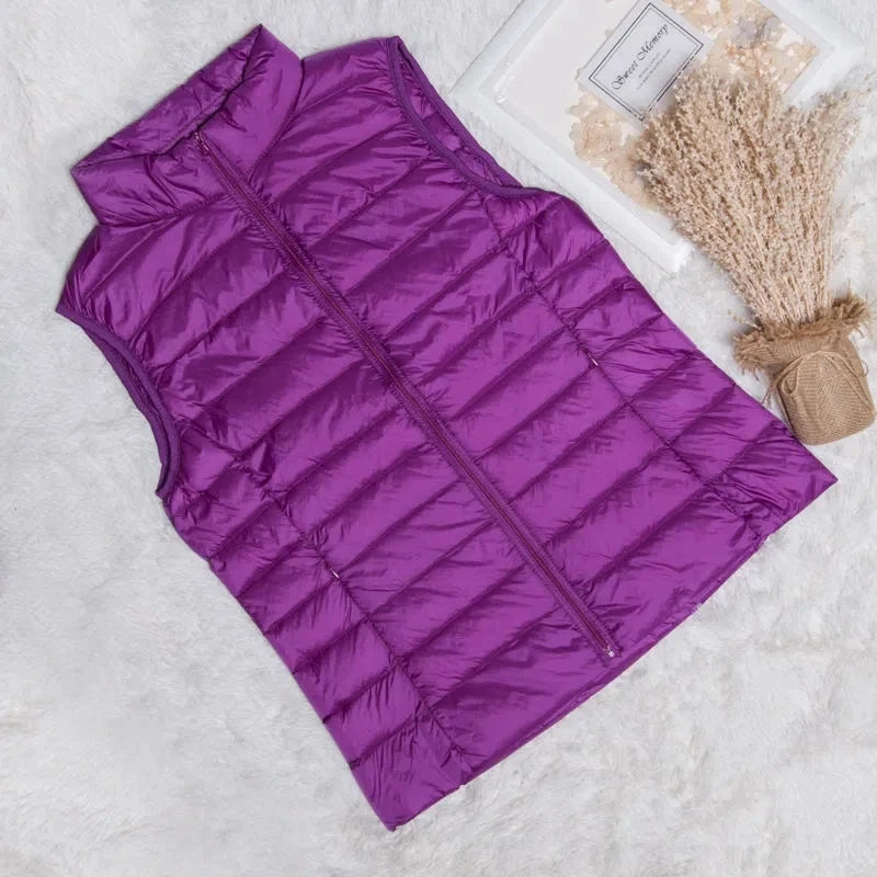 Ultralight Down Vest Women 2026 New Sleeveless Jacket Female White Duck Down Waistcoat Female Warm Puffer Jacket Outwear M-8XL