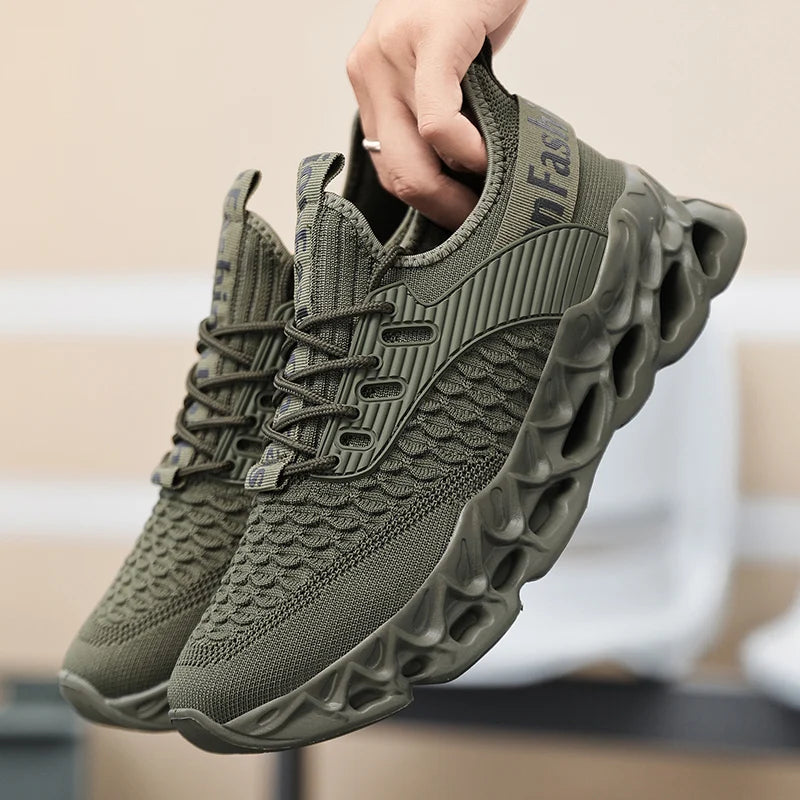 YRZL Sports Men Sneakers 2025 Breathable Mesh Running Shoes Lightweight Comfortable Walking Shoes Male Casual Outdoor Footwear