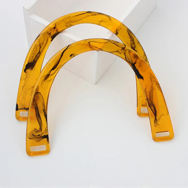 2/4/6PCS High Quality Semi-circular Resin Handle C-Shaped Crossbody Bag Removable Handle with Double Holes DIY Wallet Making