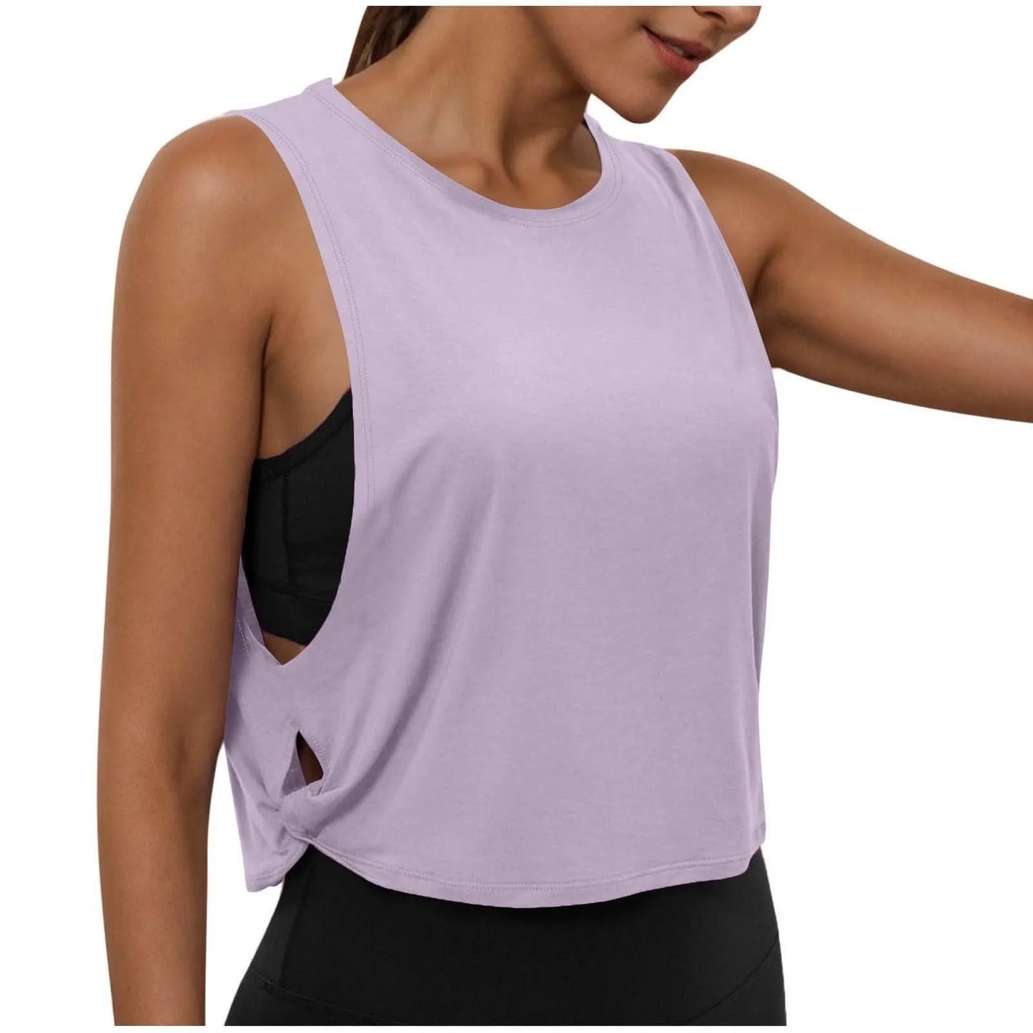 Women Sleeveless Yoga Top Breathable Gym Vest Tank Crop Top Running Tee