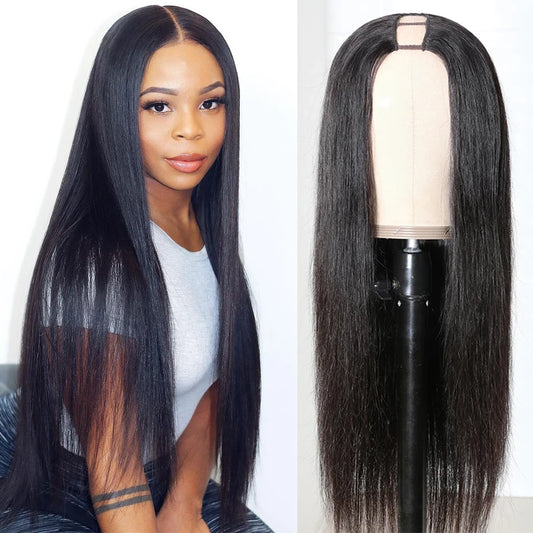 Straight Wigs Cheap U Part Wig Brazilian Human Hair Wigs For Women Virgin Hair Hot Sale Middle U Shape Wig 200 Density Wholesale