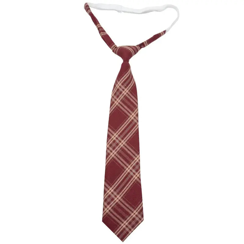 Trendy JK Ties Bowtie Women College Student Collar Neckwear Daily Shirt Accessories Cotton Plaid Bowknot Lolita Girls Lazy-tie BAZAARHUBO