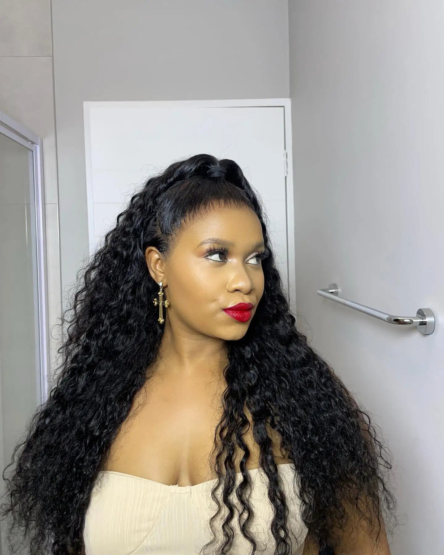 300% High Density Burmese Curly Lace Front Human Hair Wigs HD Transparent 13x6 13x4 Deep Wave Lace Frontal Wig Real Virgin Hair 40 46 Inch Water Wave Human Hair Wigs For Women Preplucked Hairline