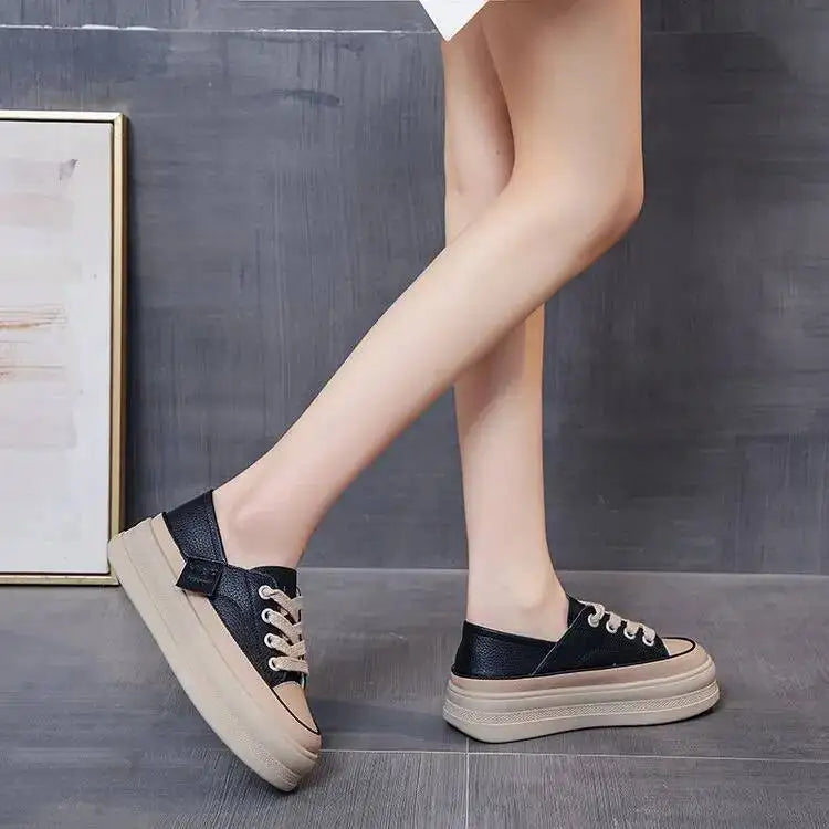2025 New Women's Shoes Platform Sneakers Walking Fashion Lace-up High Quality Comfortable Women Running Shoe