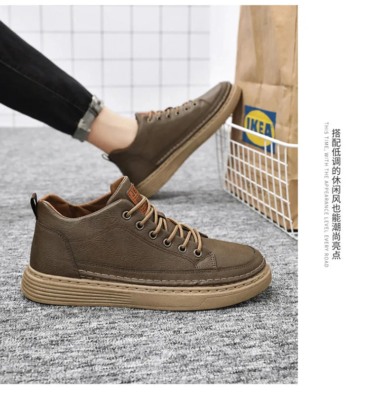 Man's Sneakers New Breathable Business Men Casual Shoes Autumn Non-slip Designer Black Leather Shoes for Men Zapatos Para Hombre