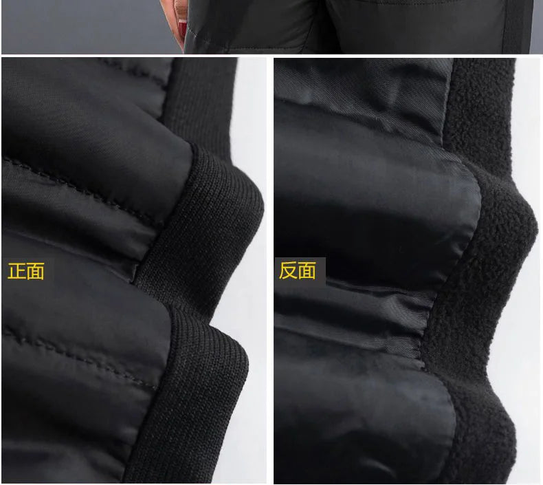 Winter Warm Windproof Pencil Pants Women Casual Oversize 4xl Slim Cotton Padded Lined Sweatpants High Waist 90cm Black Leggings