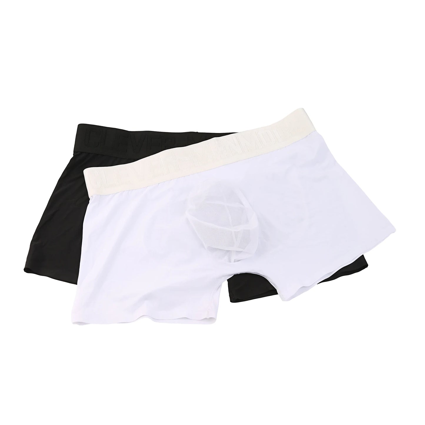 Sexy Mesh Penis Pouch Panties Ultra-thin Underwear Men Transparent Butts Boxer Shorts Heart-shaped Ice Silk