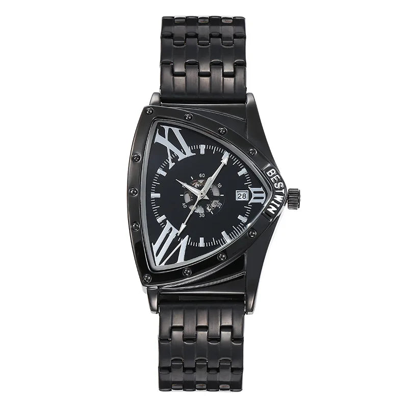 Golden Triangle Men Quartz Watch Unique Design Luxury Watches For Male Clock Sports Waterproof Men Wrist Watches Stainless Steel