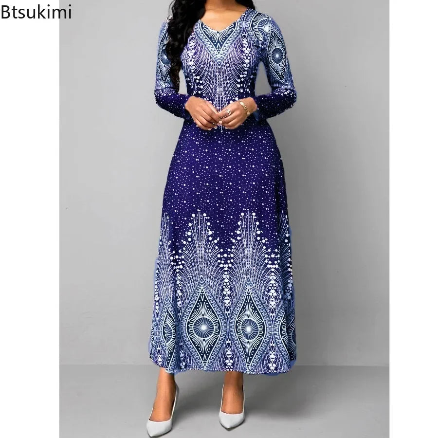 New 2026 Women's South African Long Dress For Women Dashiki Fashion Summer Print Dress Ankara Party Dress Festa African Clothing