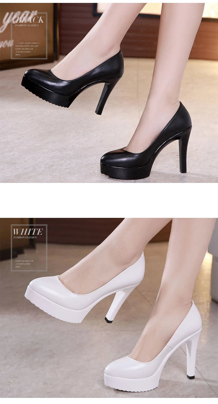 Small Size 32-43 Stilettos Pumps Women Wedding Shoes Red White 2025 Spring Shallow High Heels Shoes Ladies Platform Shoe Office