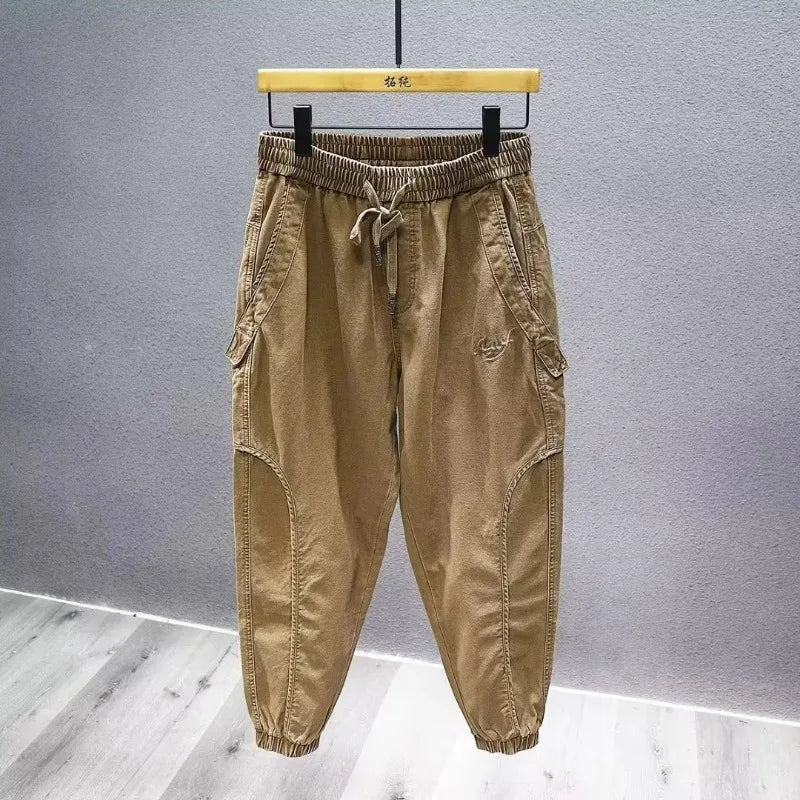 Men's Clothing Overalls Spring Autumn Japanese Style Loose Retro Leggings Trousers Casual Pants