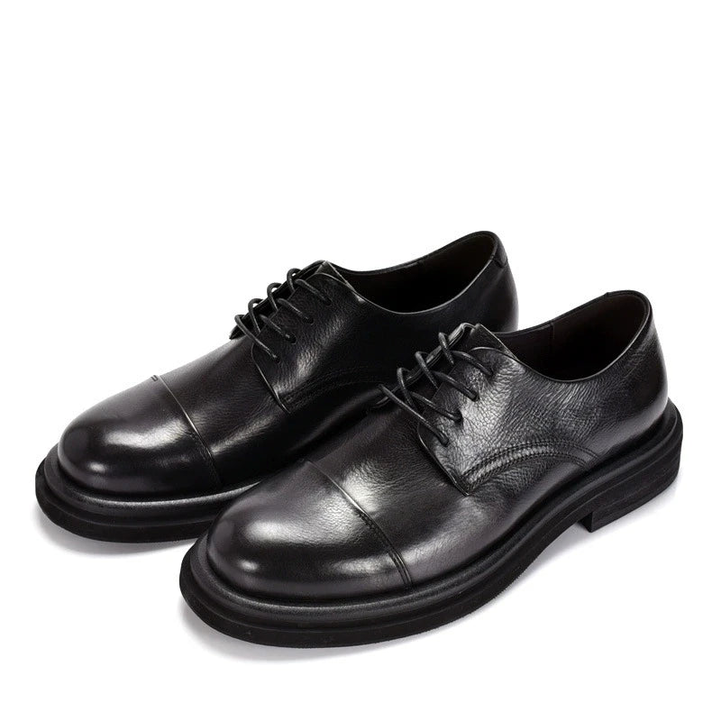 Italian Luxury Mens Shoes Solid Color Genuine Leather Flat Oxford Casual Business Social Shoe Male Sneakers Black Brown