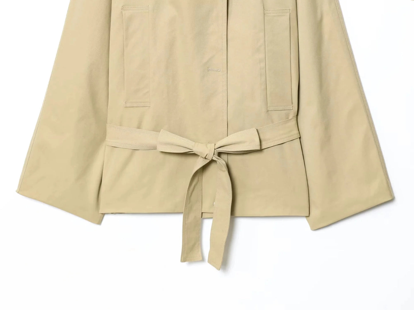 KONDALA Office Lady Khaki Suits Women Long Sleeve Sashes Button Trench Jakcets Wide Leg Button Shorts Fashion 2025 Autumn Suits