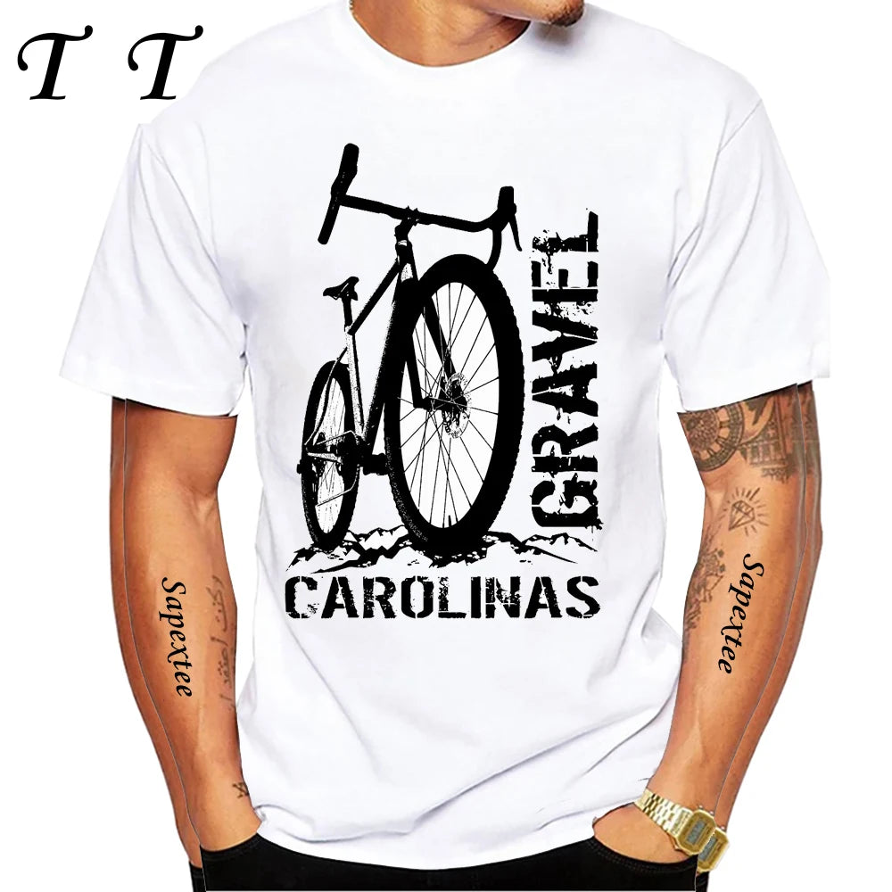 Travel On Gravel Bikepacking Print T-Shirt Summer Men Short Sleeve Funny Bicycle Sport Boy Tops Anatomy Bike Cycling Casual Tees