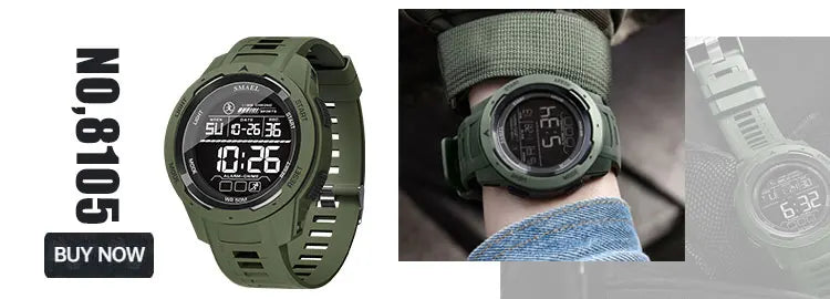 SMAEL Digital Watch LED Alarm Clock Military Watches Big Dial Digital Wristwatches 8082 Sport Watches for Men