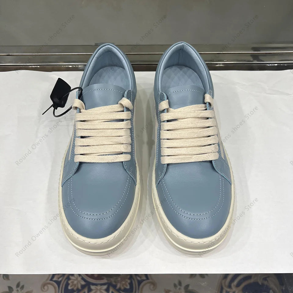 Dunk Blue Low Top Quality Casual Shoes Men Genuine Leather Hip-hop Rock Women Lace Up Ro Original Platform Flat Luxury Sneakers