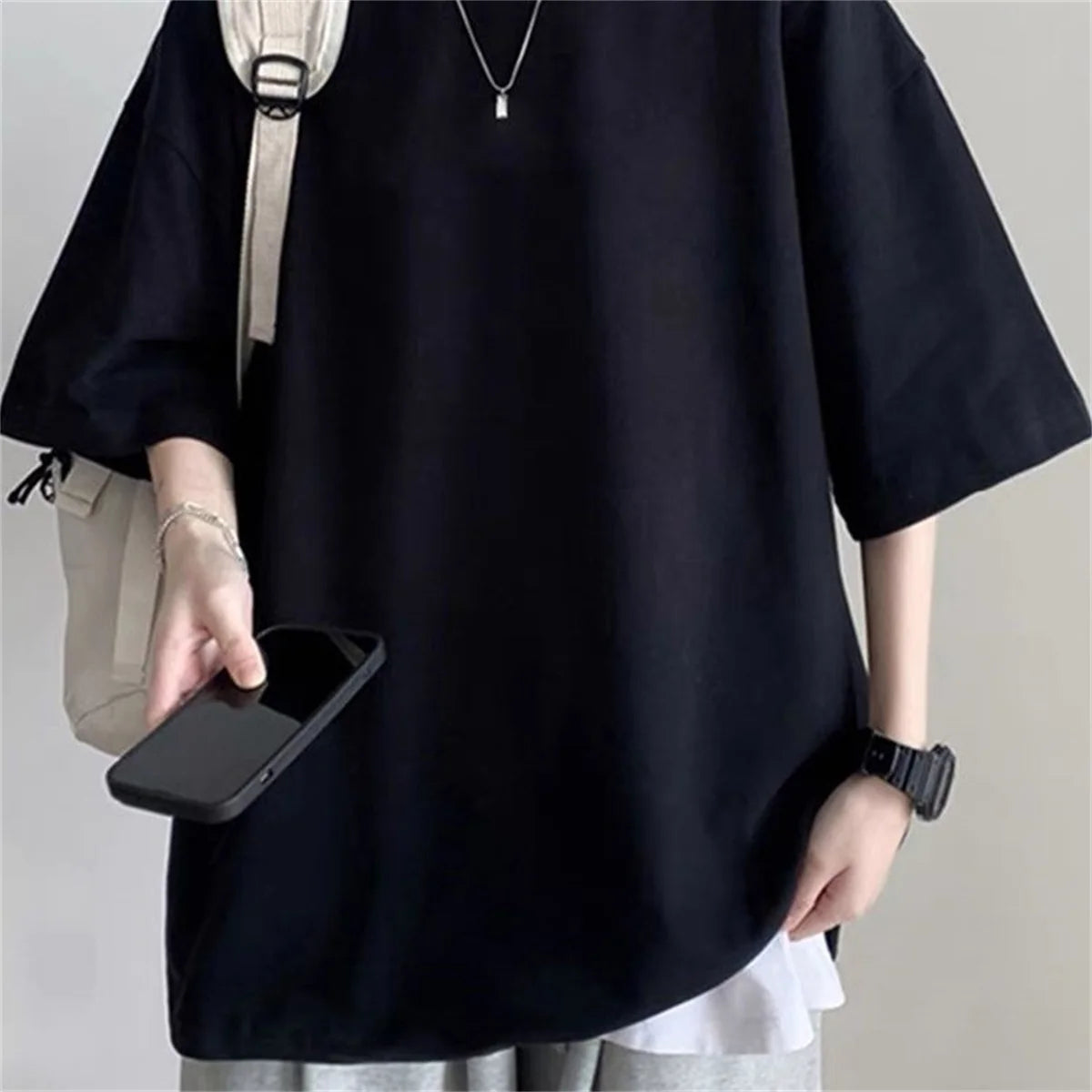 Fashion Solid Polyester T-shirts For Men Basic Tee Casual T shirt Oversized Tops Quality Unisex Short Tshirts Tees Men Clothing
