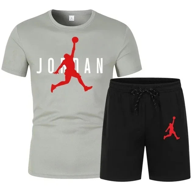Summer Popular Men's T-shirt+shorts Suit Men Sports Suit Printing Casual Fashion Short-sleeved T-shirt Set Men Joggers Suit Set