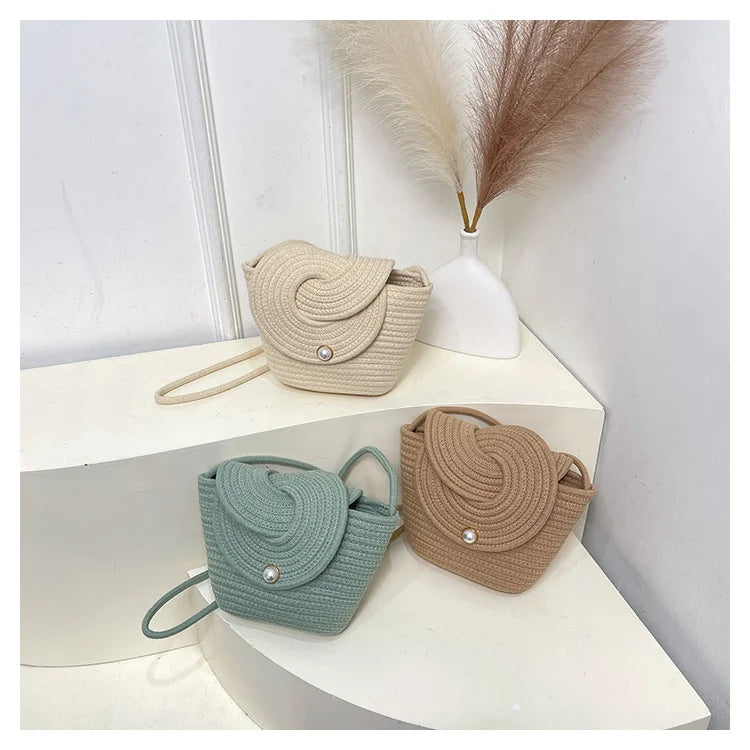 Popular Hand-woven Bags for 2025 Summer, Versatile Single-shoulder Crossbody Bags, Ins Beach Vacation Bags