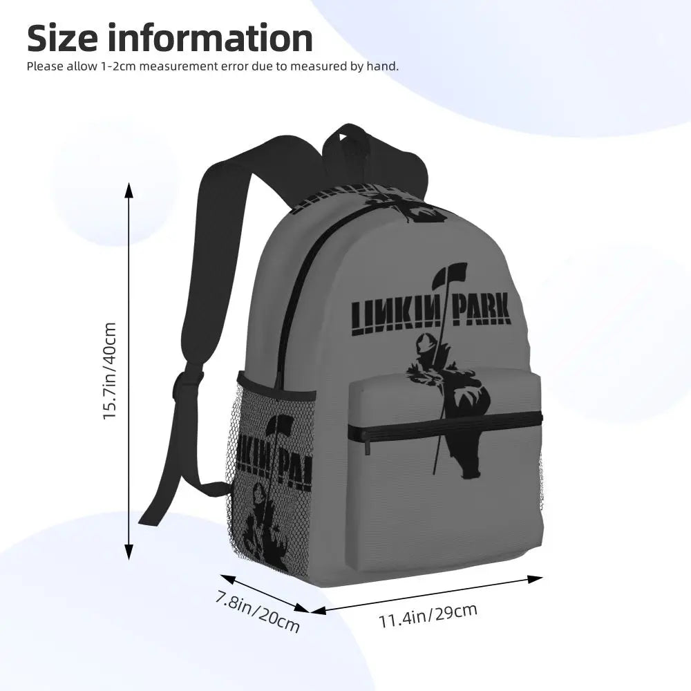 L-Linkin-S P-Park-S Band Student Backpack School Bag Hiking Travel Daypack for Boys Girls Fashion Bookbag Shoulder Bags