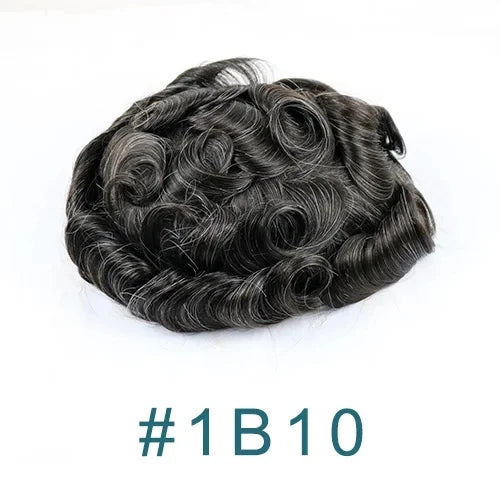 0.02mm Super Ultra Thin Skin 80% Density Natural Hairline Men Toupee Blonde Brown Grey Human Hair Undetected Capillary Prosthesi