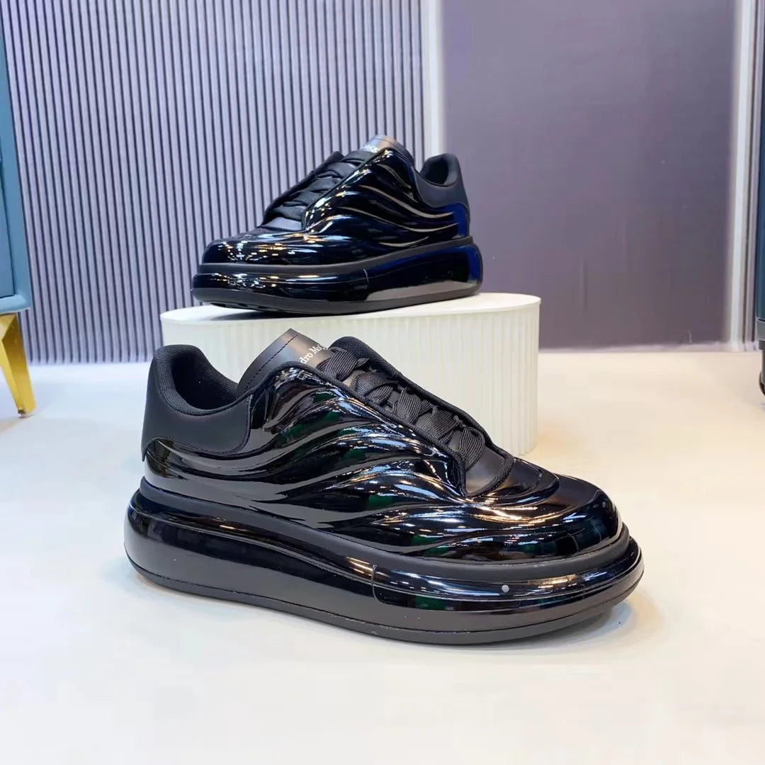 Handcrafted Leather Casual Sneakers Man Platform Trainers Unisex Originality Flat Loafers Men's Footwear