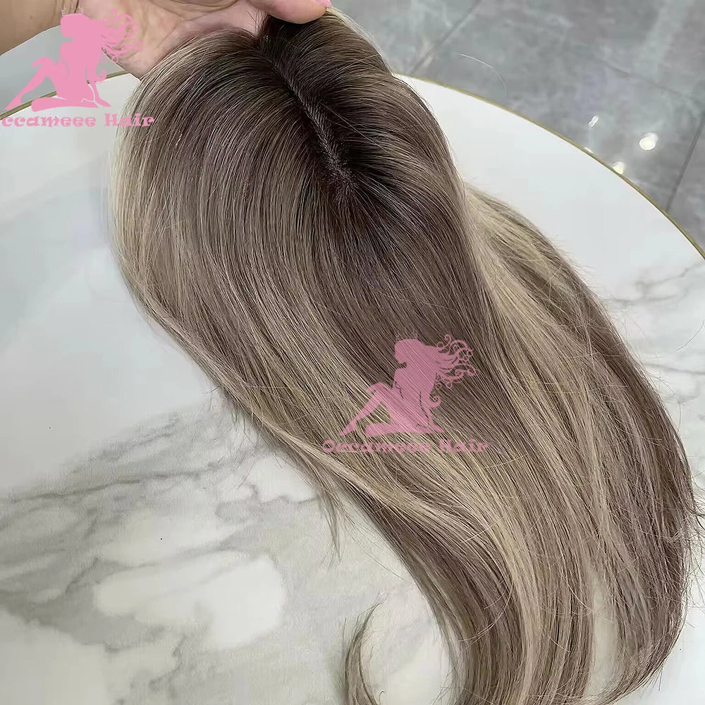 Highlight Wigs 100% Human Hair 360 Lace Frontal Colored Full Lace Wigs Brown ombre Ash Blonde Brazilian Virgin Hair loose Wave