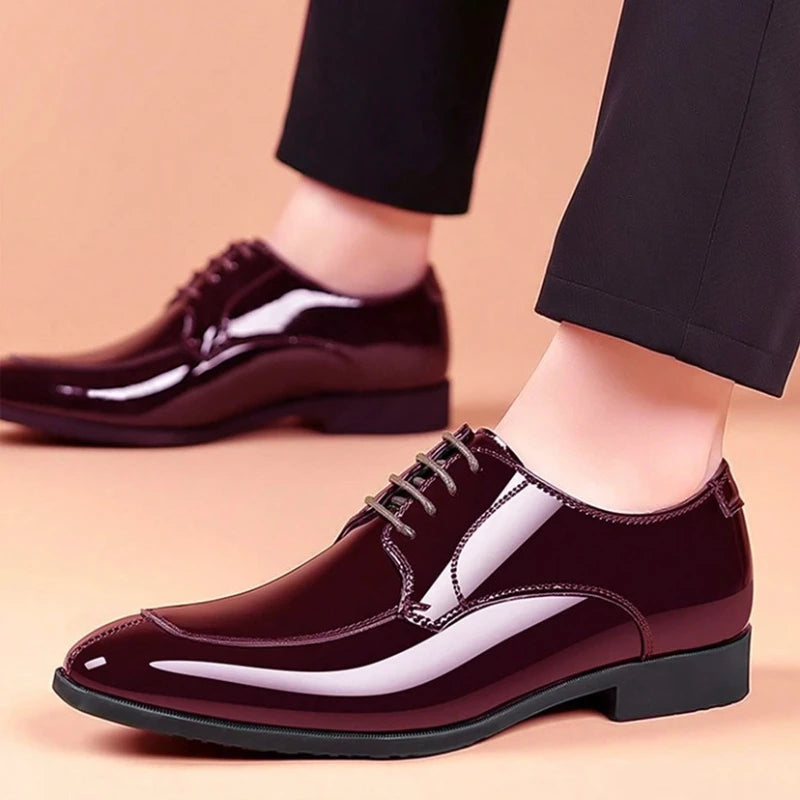 Business Men's Dress Shoes Patent Leather Trend Mens Party Shoe Soft Sole Casual Shoes Plus Size 38-48 Men Shoes High Quality