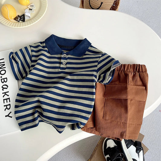 DIIMUU Summer Fashion Baby Boy Clothes Sets T-shirt + Pants 1-4T Toddler Casual Clothing Suits Children Kids Boys Outfits Suit