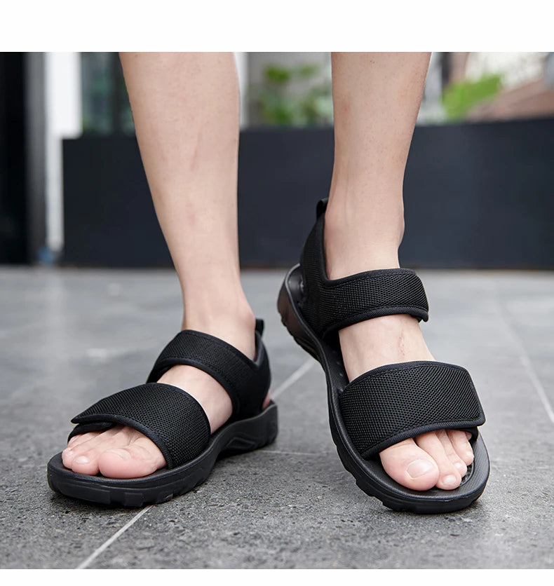 Men Sandals Summer Leisure Beach Holiday Outdoor Male Retro Comfortable Casual Sandals Breathable Mesh Men Flip Flops