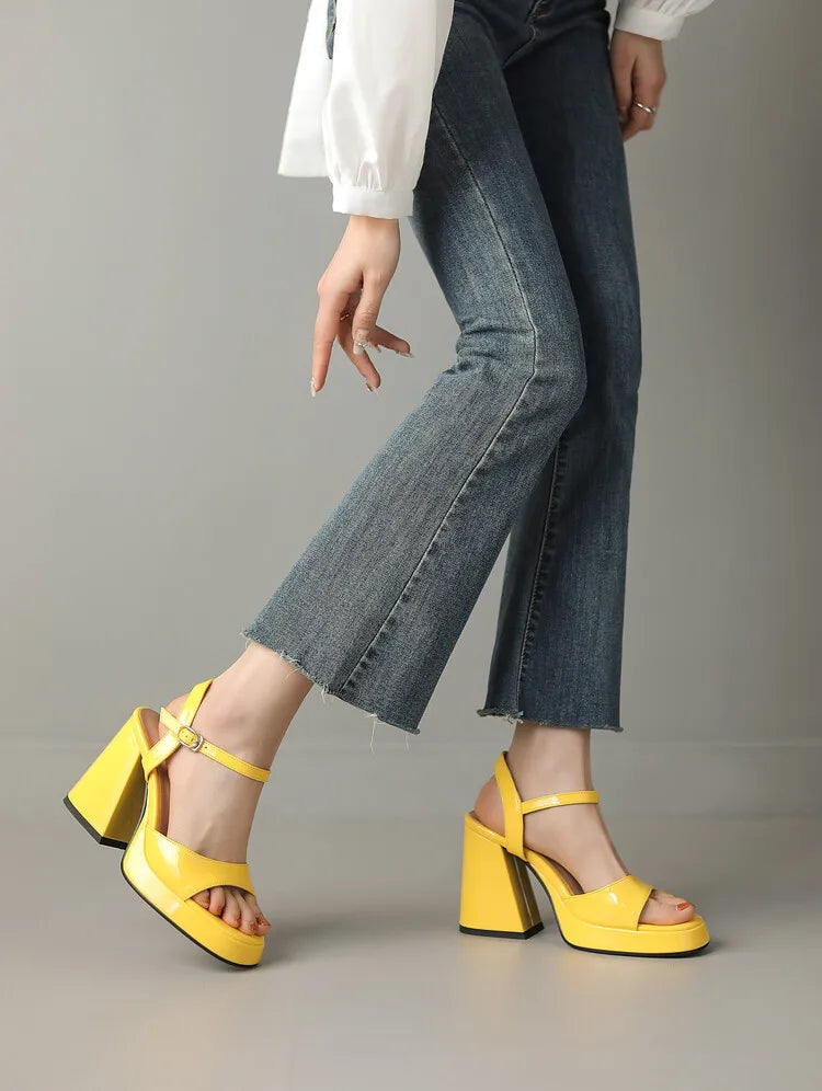 2023 Summer New Shoes Woman Brand Women's Platform Shoes Fashion Comfortable Thick Sole Sandals Square High Heels