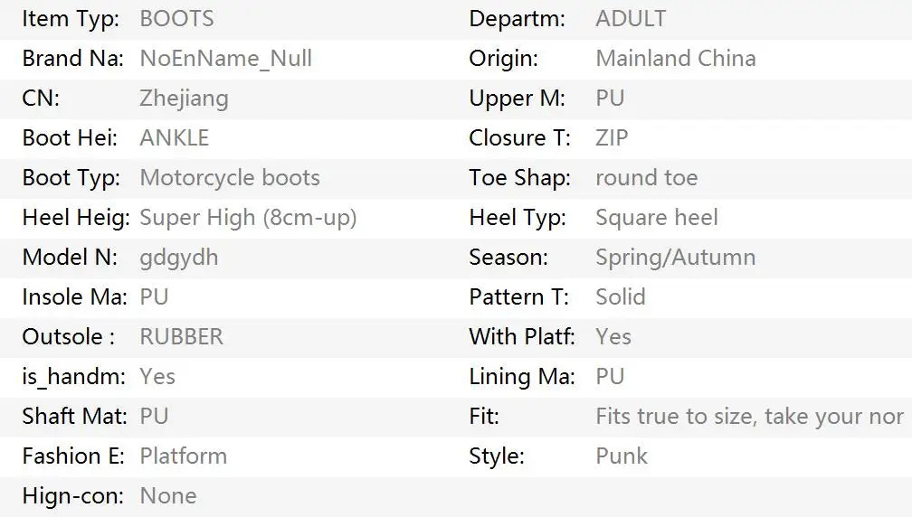 Gdgydh Women's Platform Chunky High Heel Ankle Boots Black Buckle Strap Lace Up Side Zipper Motorcycle Boots Punk Style Shoes
