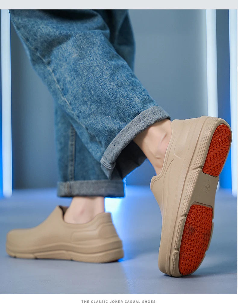 Summer Chef Shoes Anti Slip and Oil Proof Work Shoes Casual Lazy Slippers Soft Comfortable Beach Slippers Sandals Garden Shoes