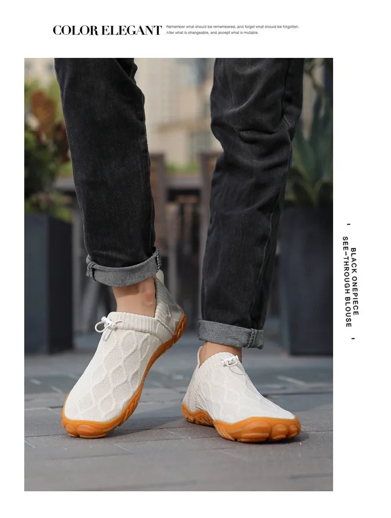Minimalist Men's Barefoot Shoes Anti Slip Breathable Knitting Walking Shoes for Men Wear-resistant Lightweight Running Sneakers