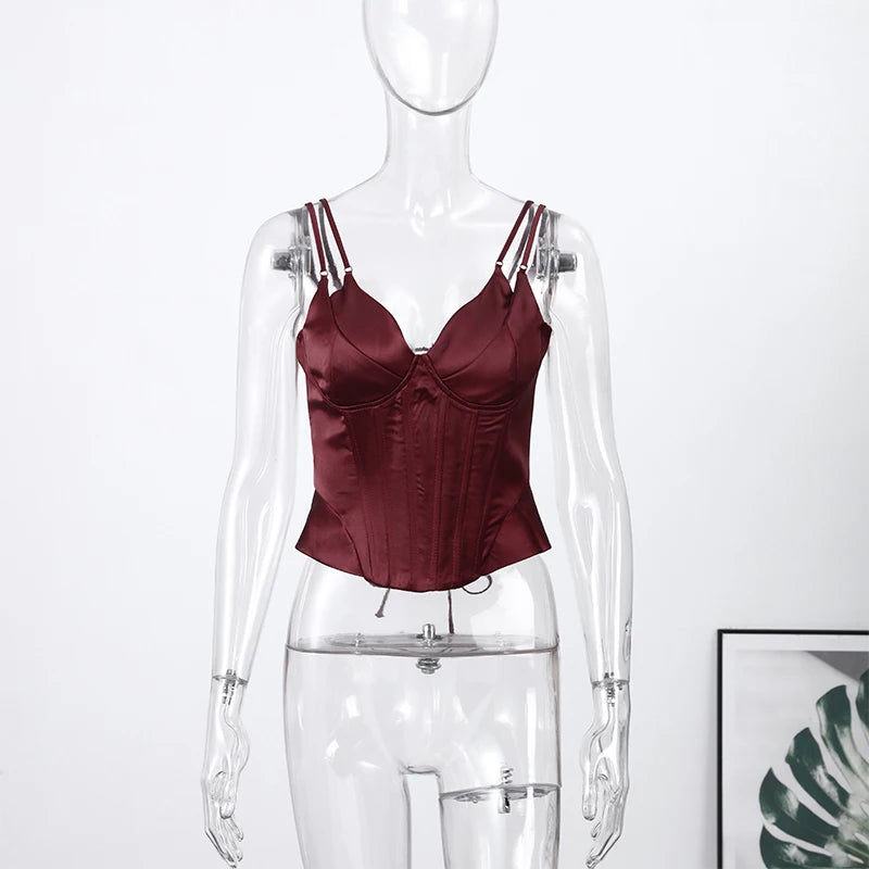 Elegant Lace Patchwork Sling Top Women Sleeveless Backless Patchwork Crop Tops Female 2026 Fashion Summer Spring Vest Lady