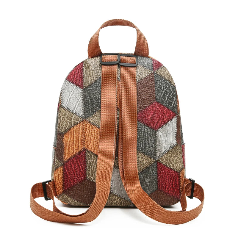 Men's and Women's Durable Shoulder Backpacks - Versatile Patchwork Style Fashion Casual Backpack for Traveling