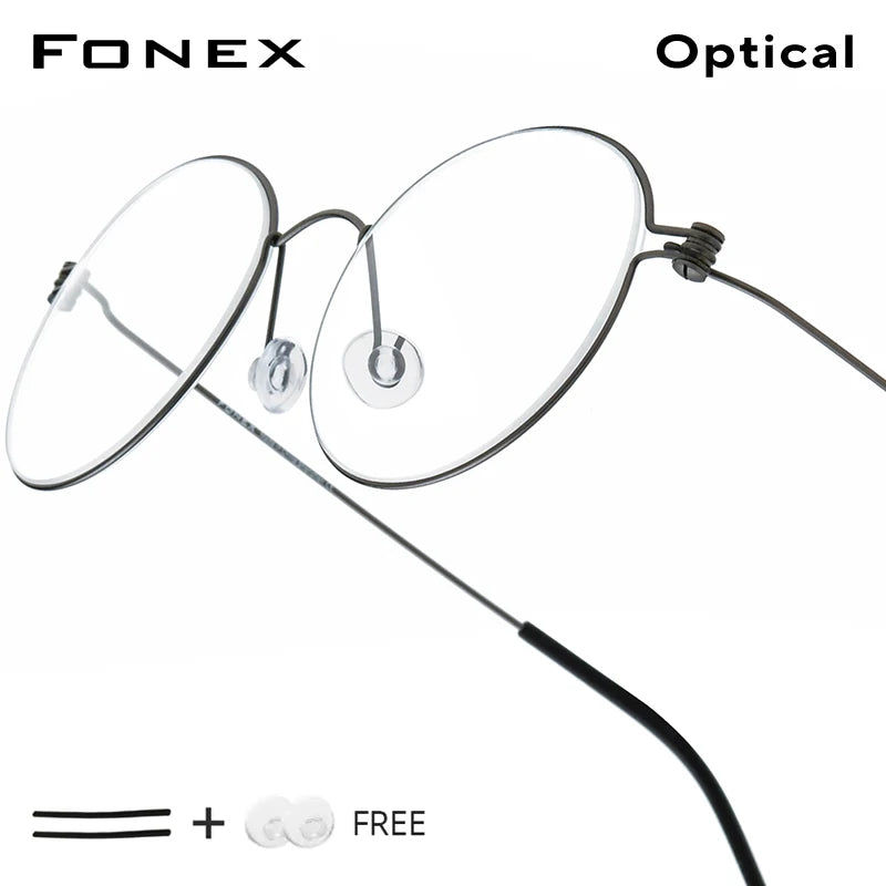 FONEX B Titanium Glasses Frame Women Brand Design Eyeglasses Men Korean Denmark Ultralight-Weight Morten Screwless Eyewear 7510 BAZAARHUBO