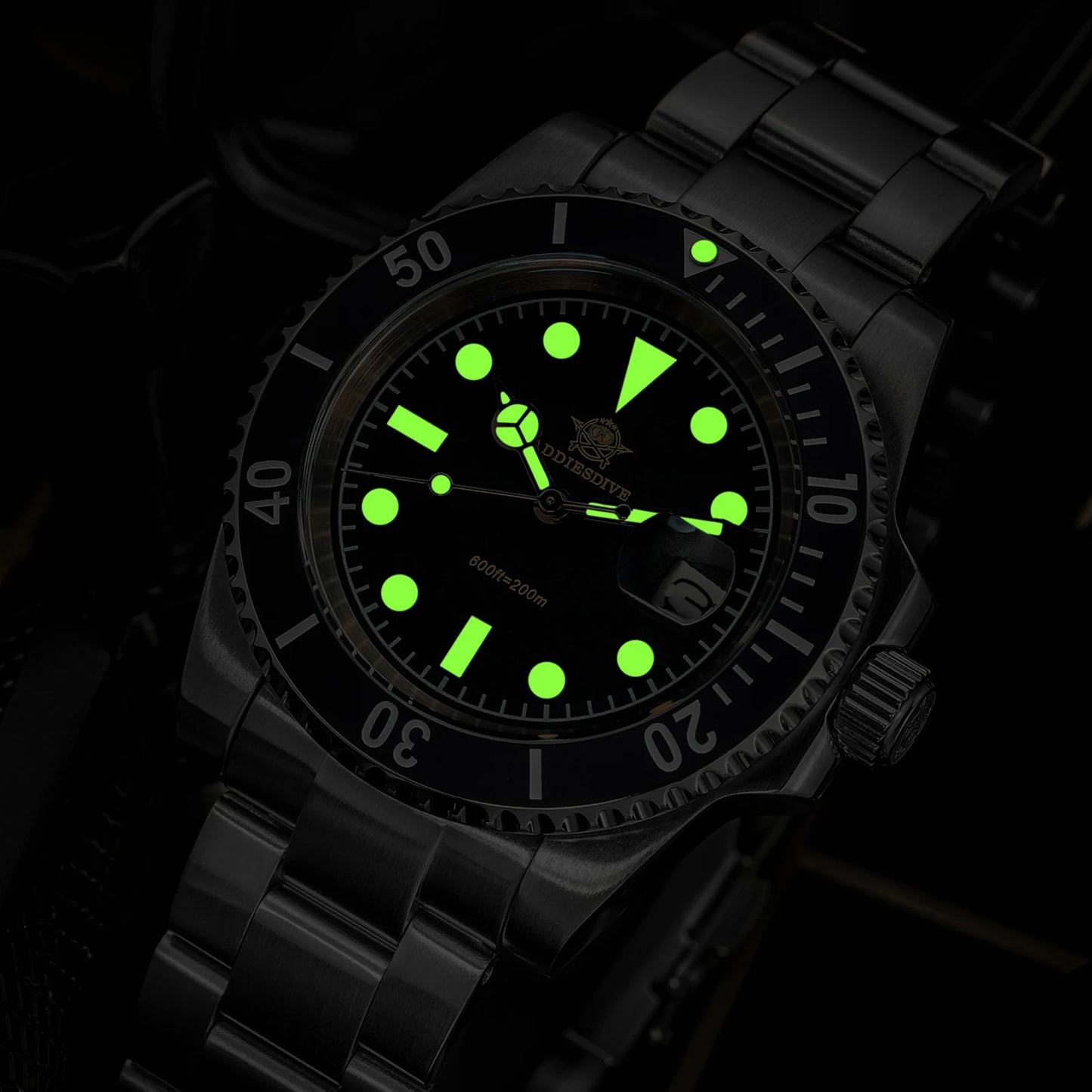 ADDIESDIVE Luxury Quartz Watch For Men Stainless Steel 20Bar Waterproof Dive Super Luminous AD2054 Fashion Watches Reloj Hombre