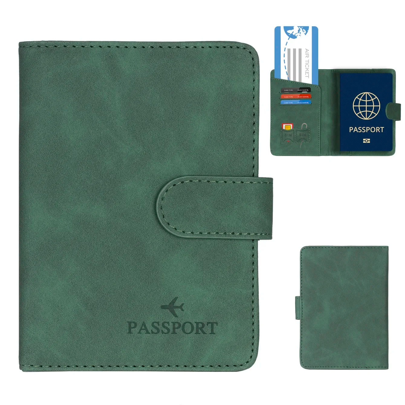 Simple Travel Passport Holder Cover Case Wallet RFID Blocking Business PU Leather Card Case Travel Accessories for Women Men