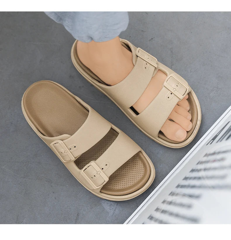 Men's Slippers Indoor Outdoor Sandals Beach Comfortable Soft Thick Slides Design Men Casual Shoes Flip-flops Mens Home Slippers