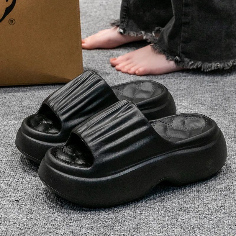 Thick Sole EVA Slippers for Women Fashion Home Platform Slippers for Summer Outwear Non Slip Elevated Sandals for Women