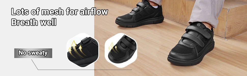 FitVille Mens Diabetic Shoes Extra Wide Width Diabetic Shoes for Men for Neuropathy Swollen Feet Shoes Pain Relief with Closure